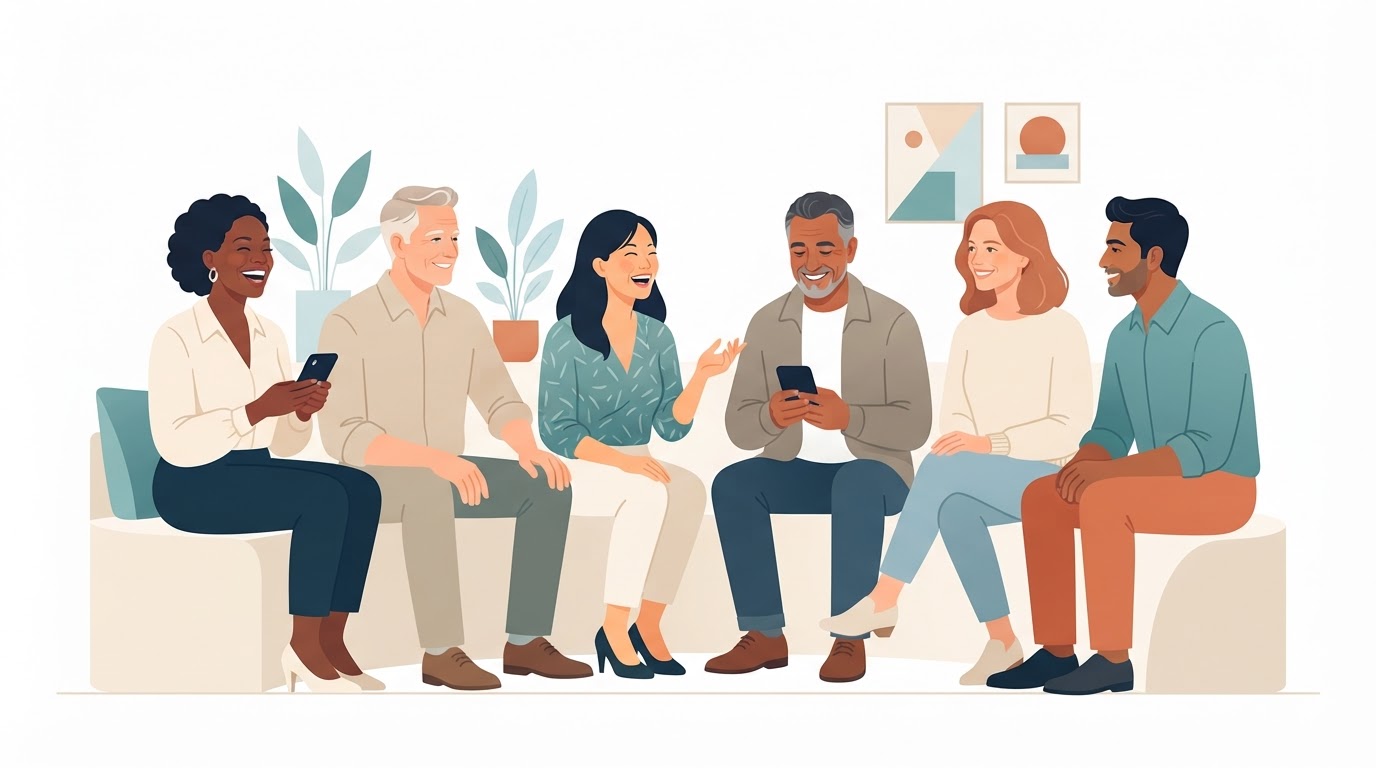 Diverse group in their 40s and 50s