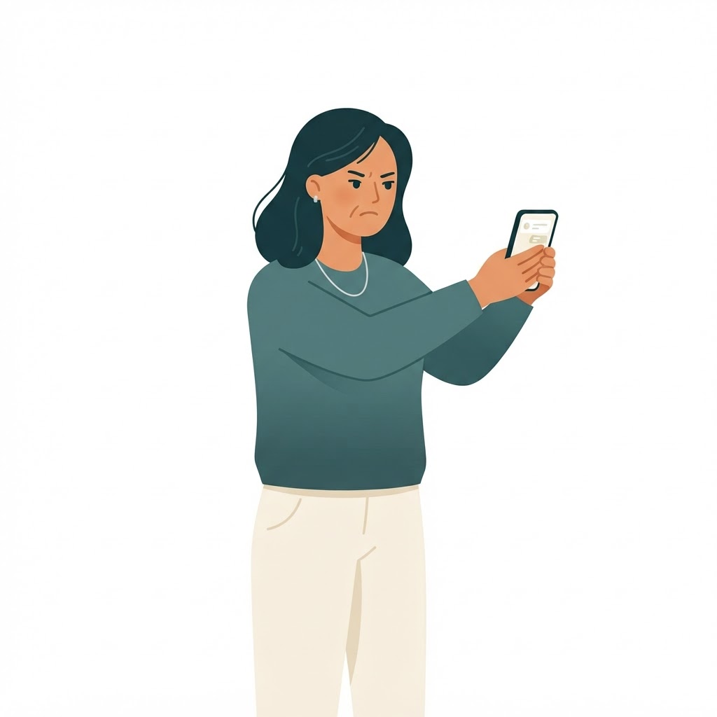 Holding phone at arm's length